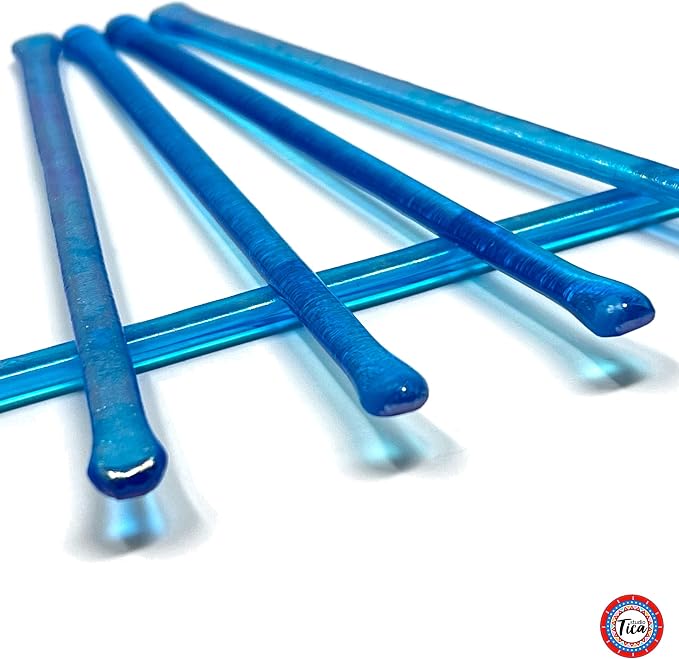 studioTica Handmade Glass Swizzle Sticks: Capri Fire, Cocktail + Hiball Stirrer - Image 4