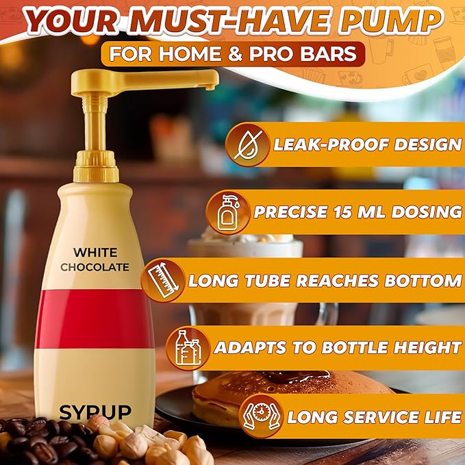 Pump for Coffee Syrup Bottle Set of 3 – Compatible - Image 4
