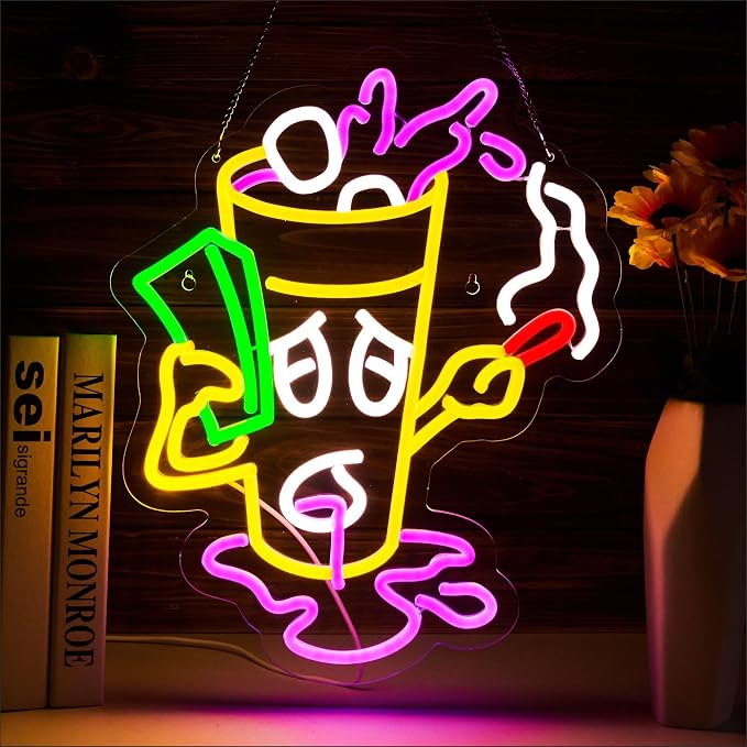 Double Cups Neon Sign for Wall Decor, Birthday Christmas Gift by LIRUJUN