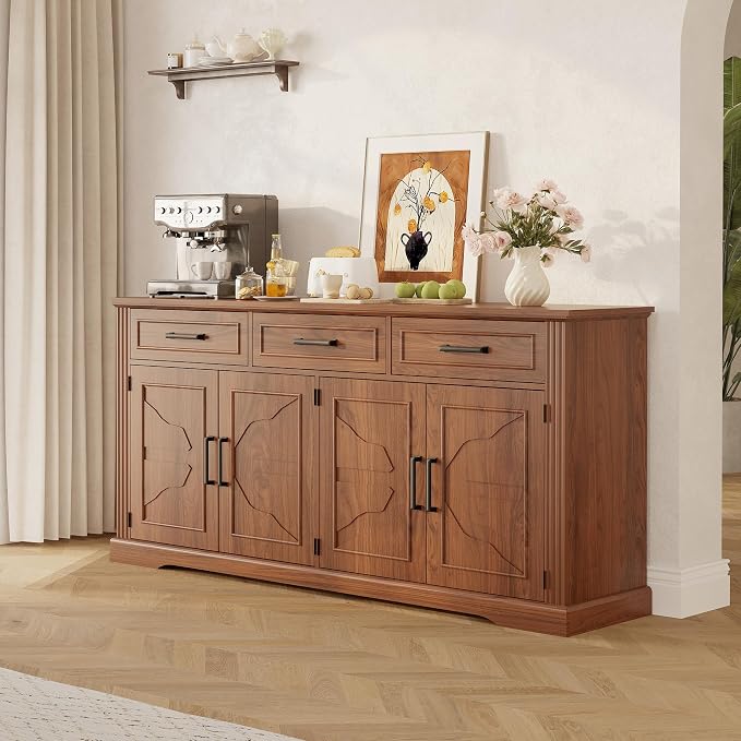Garvee 66" Modern Farmhouse Sideboard Buffet Cabinet by Garvee