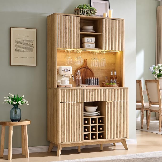 OKD 72" Tall Fluted Coffee Bar Cabinet - Image 8