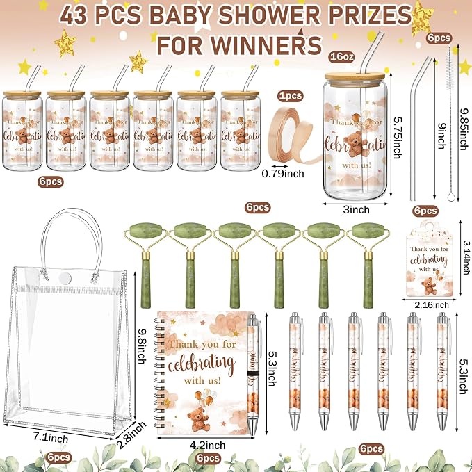 Reallnaive 6 Set Brown Bear Baby Shower Game Prizes - Image 3