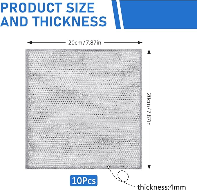 Aidoclip 10PCS Set Non-Scratch Steel Wool Dishcloth - Image 7