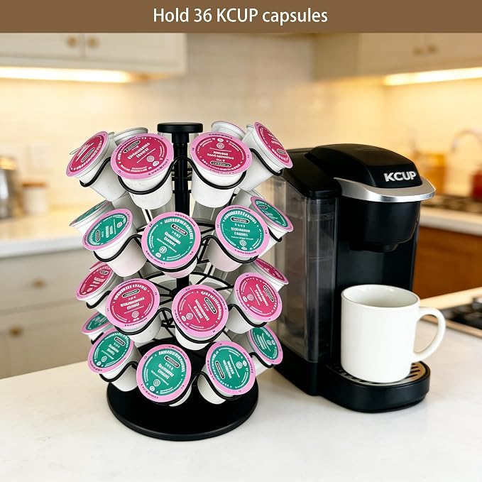 360° Rotating Coffee Pod Holder, Metal Capsule Storage Organizer - Image 4