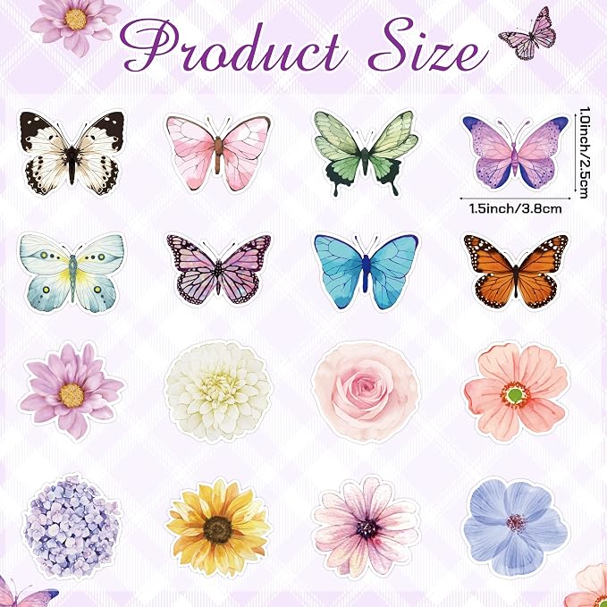 Haooryx Butterfly Flower Sticker Roll - Image 2