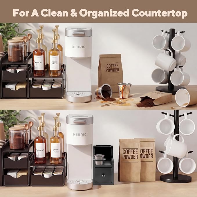 Coffee Pod Maker Stand, Solid Wood Reusable K-Cup Filter Holder & Filling - Image 4