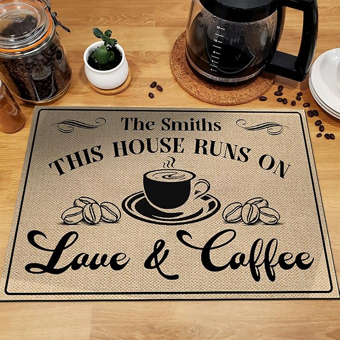 THUYPT Personalized Coffee Mat, Coffee Station Mat Quick Dry, Coffee Spill Mat - Image 5