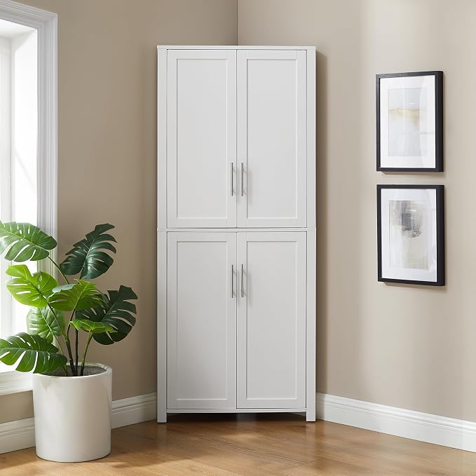 Crosley Furniture Savannah Traditional Corner Pantry Storage Cabinet - Image 9