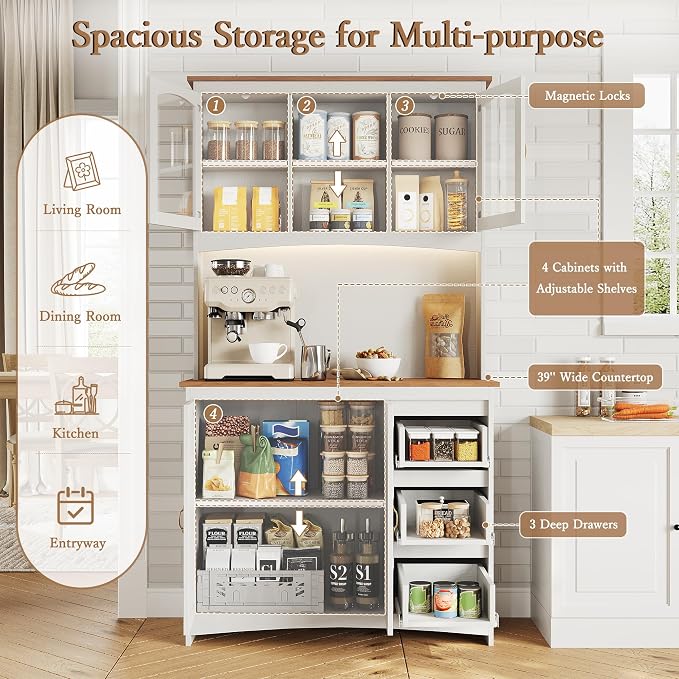 Garvee 71" Kitchen Pantry Cabinet - Image 4