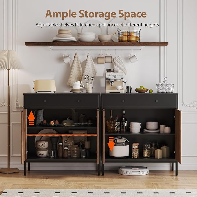 Mericonia Farmhouse Buffet Sideboard Cabinet - Image 4