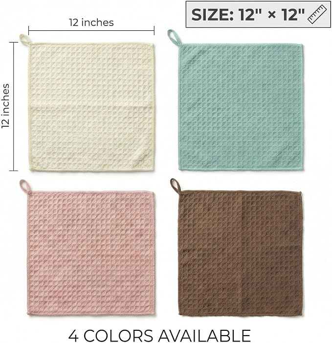 Microfiber Cleaning Cloths for Coffee Bar Accessories 4 Pack Ultra Absorbent - Image 2
