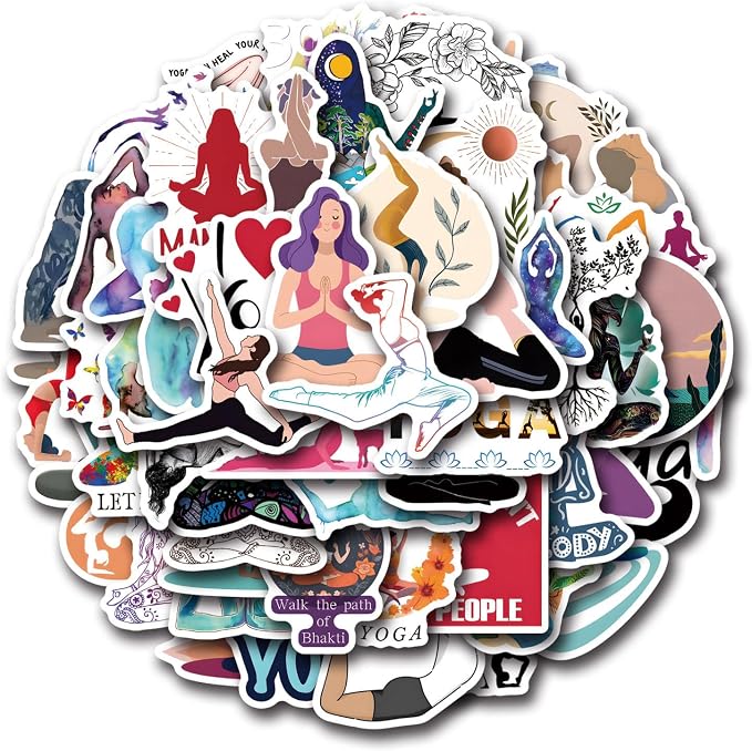 110Pcs Yoga Stickers, Waterproof Vinyl Meditation Mindfulness Decals - Image 3
