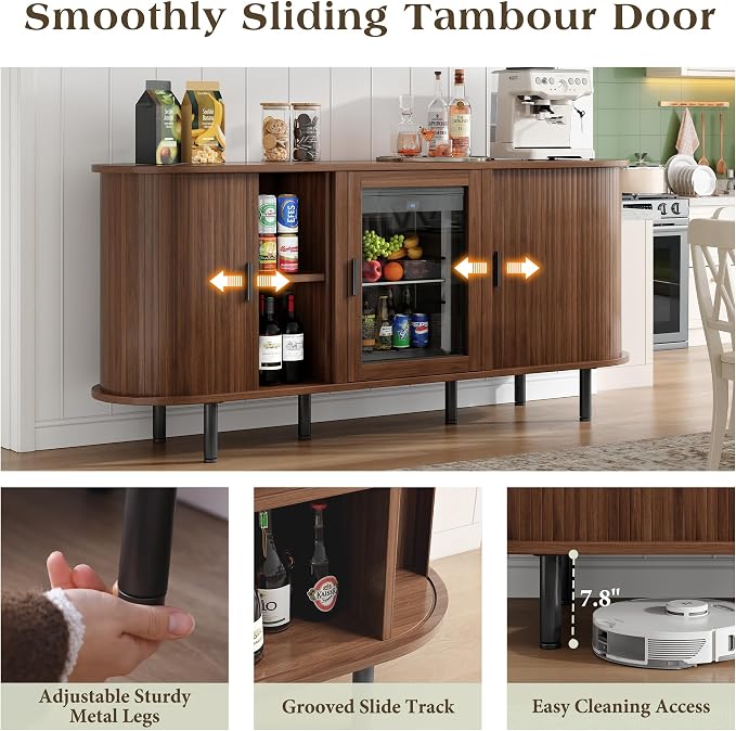 LUXOAK 70" Coffee Bar Cabinet - Image 7