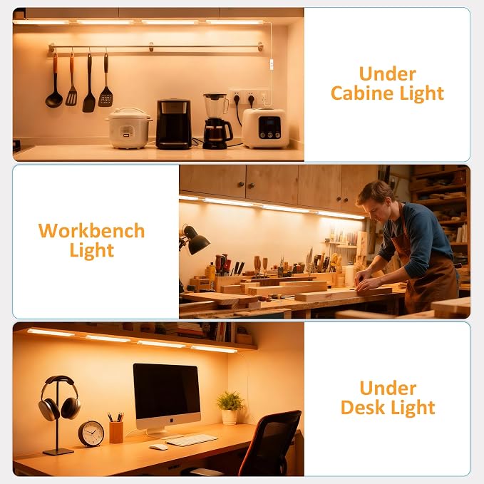 maylit Under Cabinet Lighting Plug in, Renter Friendly Lamp, Wired 110V 120V - Image 4