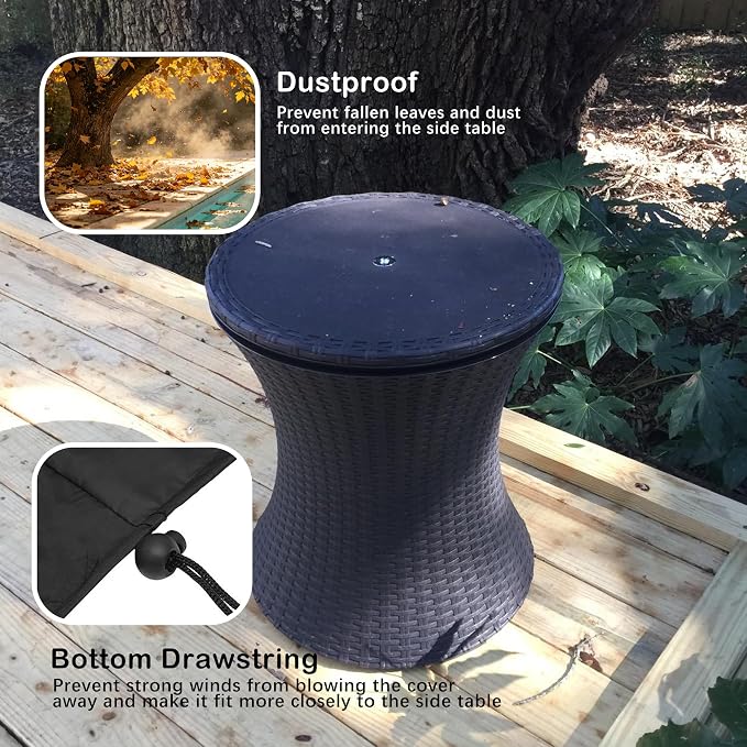 Cool Bar Table Cover Waterproof, 600D Oxford Fabric UV-Resistant Outdoor Round - Image 5