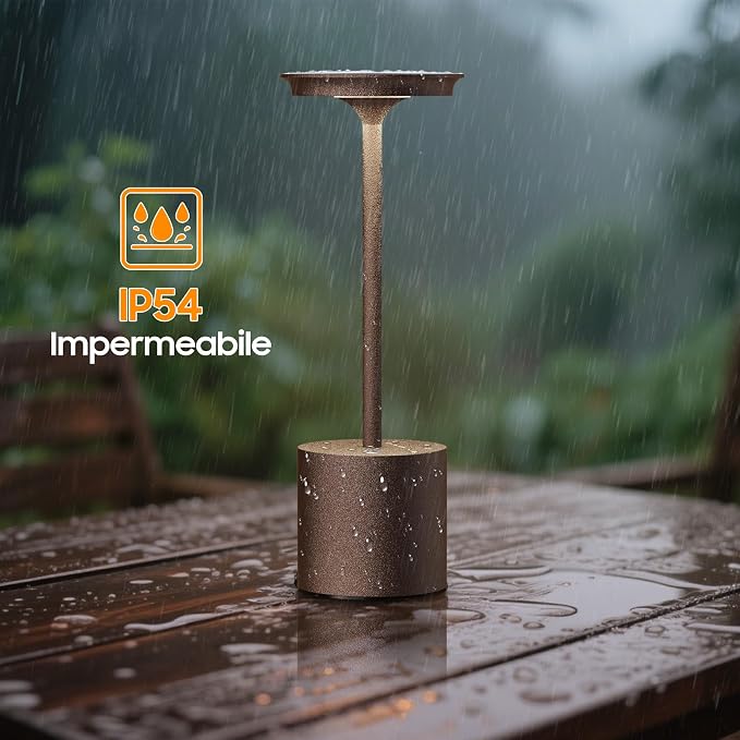 Rechargeable Cordless Metal Table Lamp, IP54 Waterproof, 6000mAh Battery - Image 4