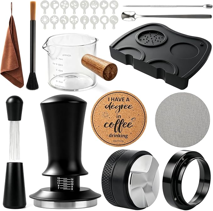 Espresso Accessories Kit, 53mm Coffee Tamper by ANOTION