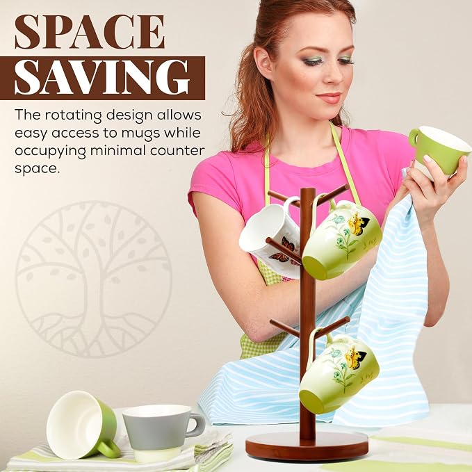 Rotating Wooden Coffee Mug Holder - Image 6