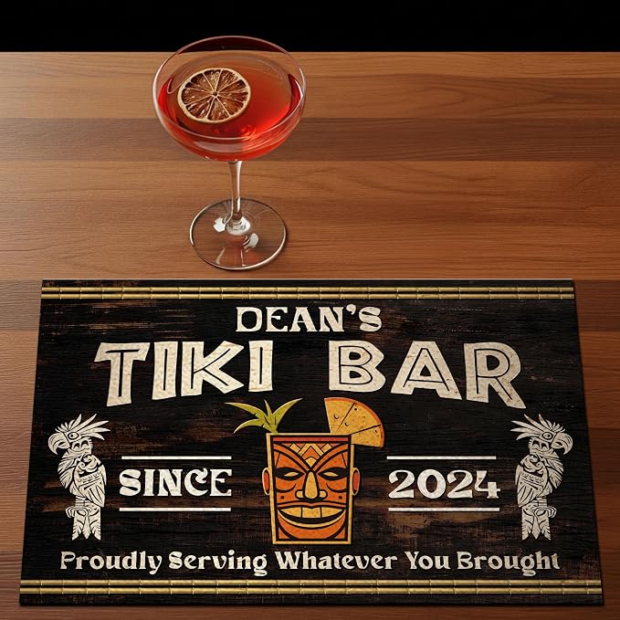 THUYPT Personalized Tiki Bar Mat, Dish Drying Mat - Image 4