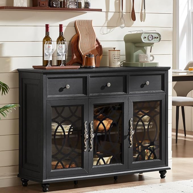 Joaxswe Farmhouse Sideboard Buffet Cabinet Set of 2 - Image 2