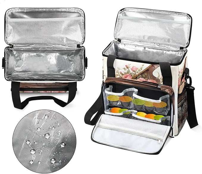 Piano Coffee Maker Carring Bag, Large Insulated Storage Organizer Case Tote Bags - Image 3