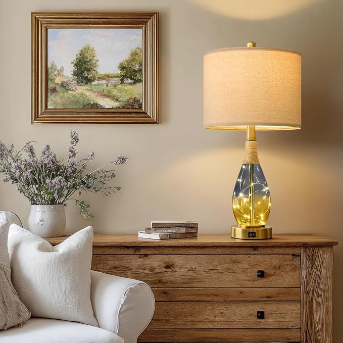 OYEARS 23" Table Lamps for Living Room Set of 2, Bedside Lamps for Night Stands - Image 7