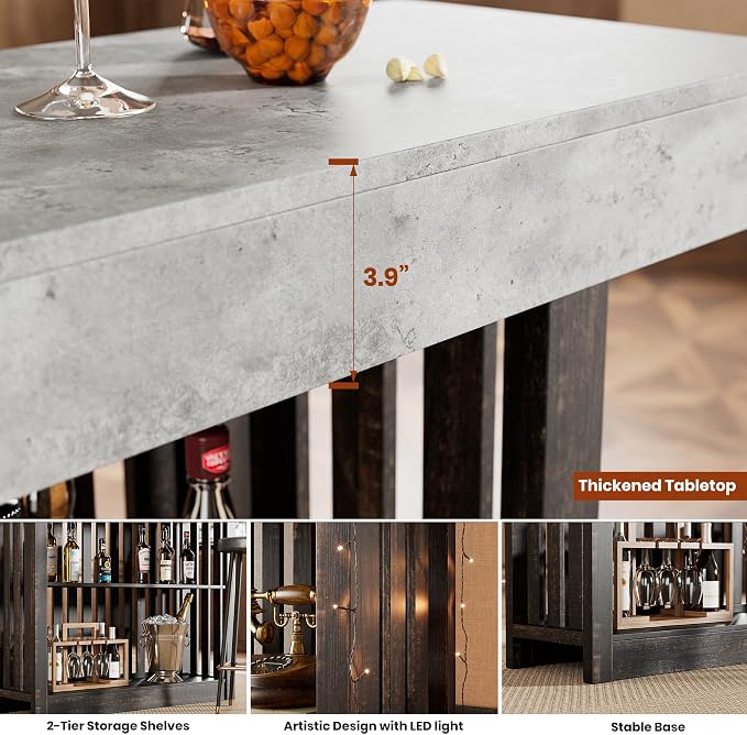 GarveeHome 63" Long Bar Table - Image 4