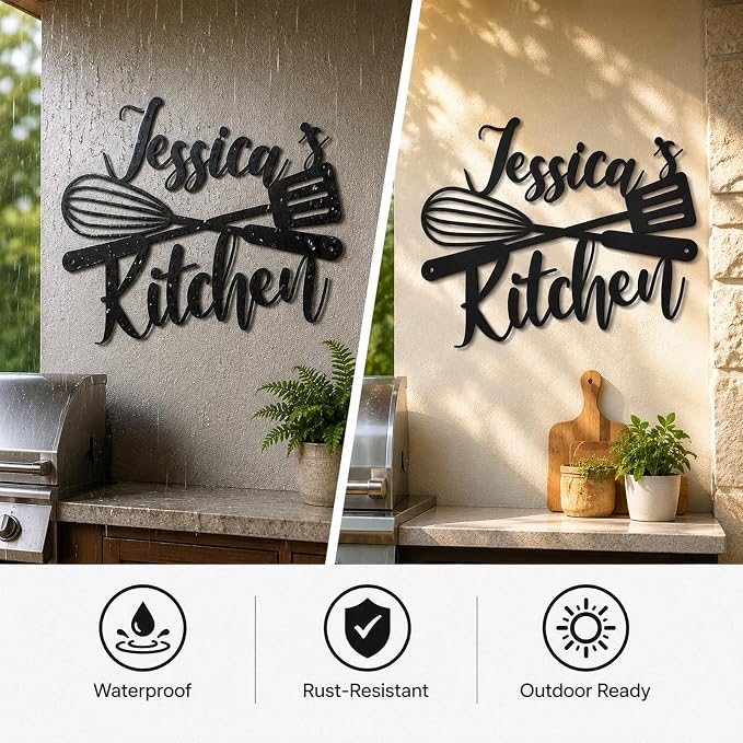 Custom Kitchen Name Sign, Personalized Metal Kitchen Sign, Housewarming Cooking - Image 7
