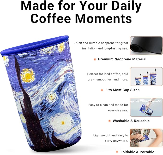 Iced Coffee Sleeve Reusable Large 30-32oz - Image 3