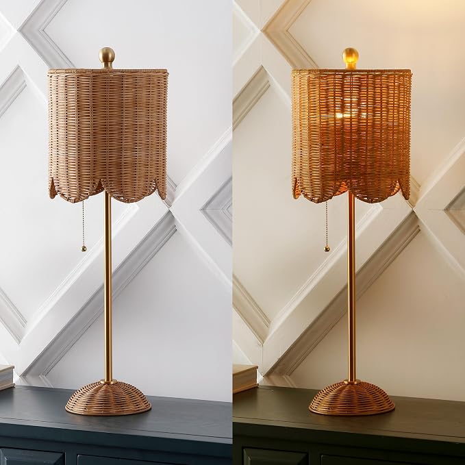JONATHAN Y 27.5" Brass Gold Coastal Buffet Table Lamp Set of 2 - Image 6