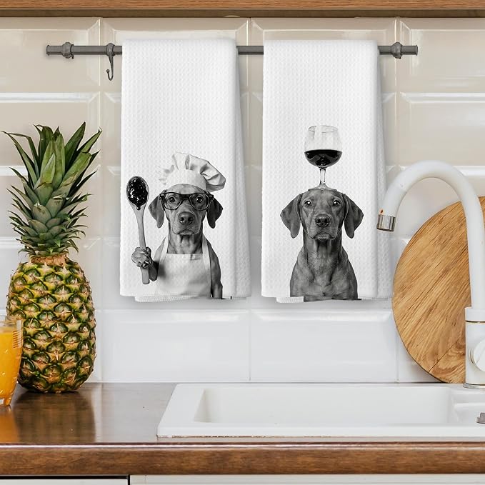 Funny Vizsla Hand Towels, Vizsla Gifts - Image 4
