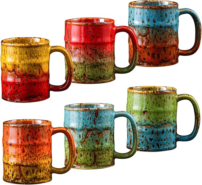 Handcrafted Ceramic Espresso Cups Set of 6, 5 oz by LGQ