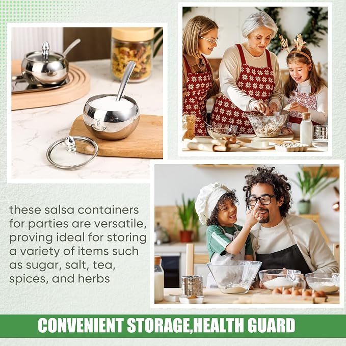 Baderke 2 Pcs 16 oz Stainless Steel Sugar Container - Image 7