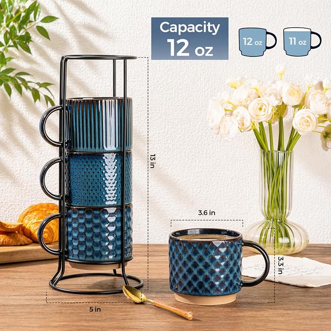 GBhome 12OZ Stackable Coffee Mugs - Image 3