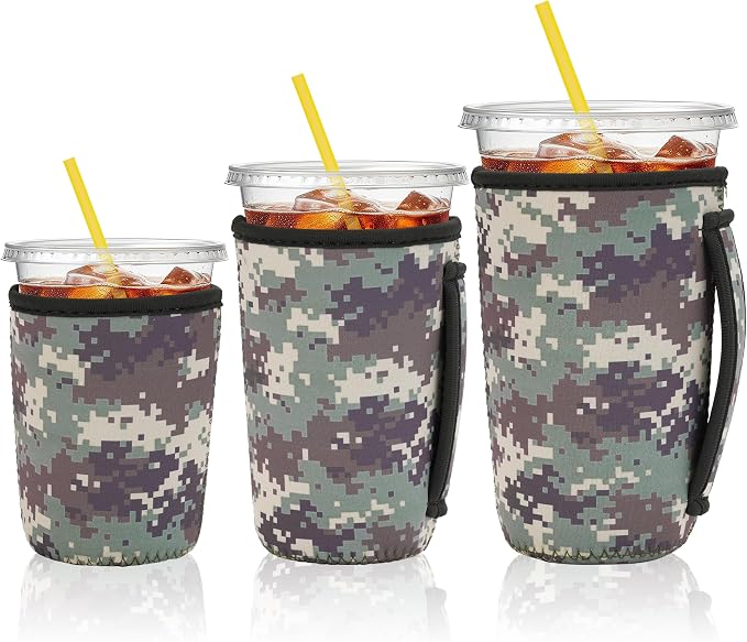 KJQJLY 3 Pack Reusable Iced Coffee Sleeves by KJQJLY