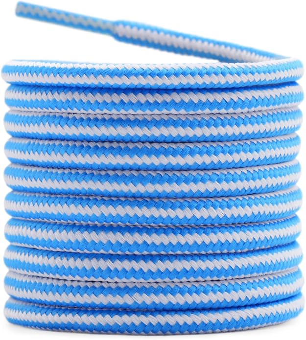 DELELE 2 Pair Round Boot Laces Outdoor Hiking Walking Shoelaces Dual Coloured by DELELE
