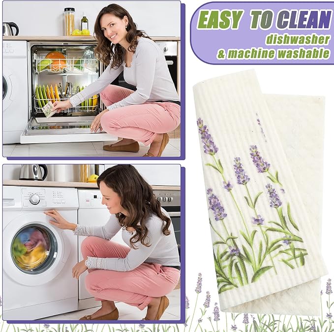 Remagr 6 Pcs Swedish Kitchen Dish Towels Kitchen Cloths Reusable Sponge - Image 6