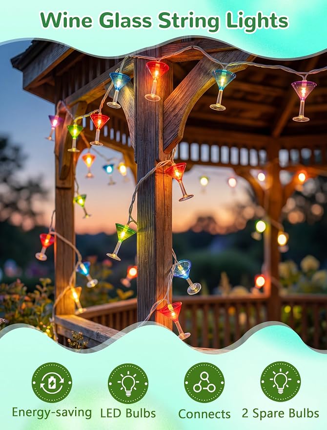 Margarita Glass String Lights, 8.5FT Summer Patio Light - Image 6