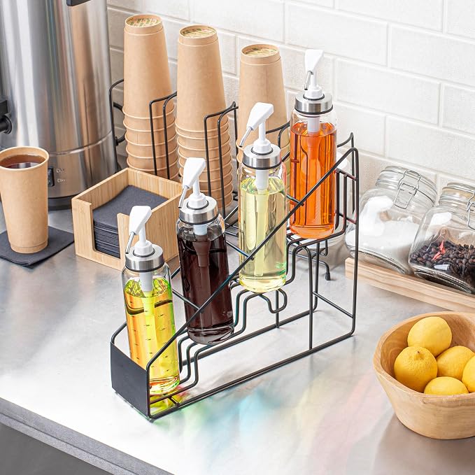 Restaurantware Restpresso 14 x 4 x 12 Inch Coffee Syrup Rack 1 4-Tier Syrup - Image 4