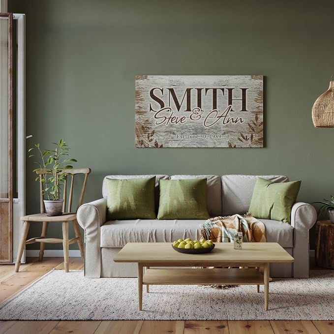 IPIC - Personalized Name Wall Art Canvas, Custom Last Name Home Sign - Image 2