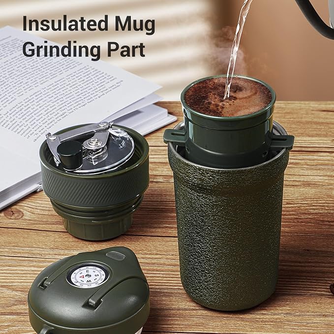 banapoy All in 1 Manual Coffee Bean Grinder, Portable Pour Over Coffee Maker - Image 2
