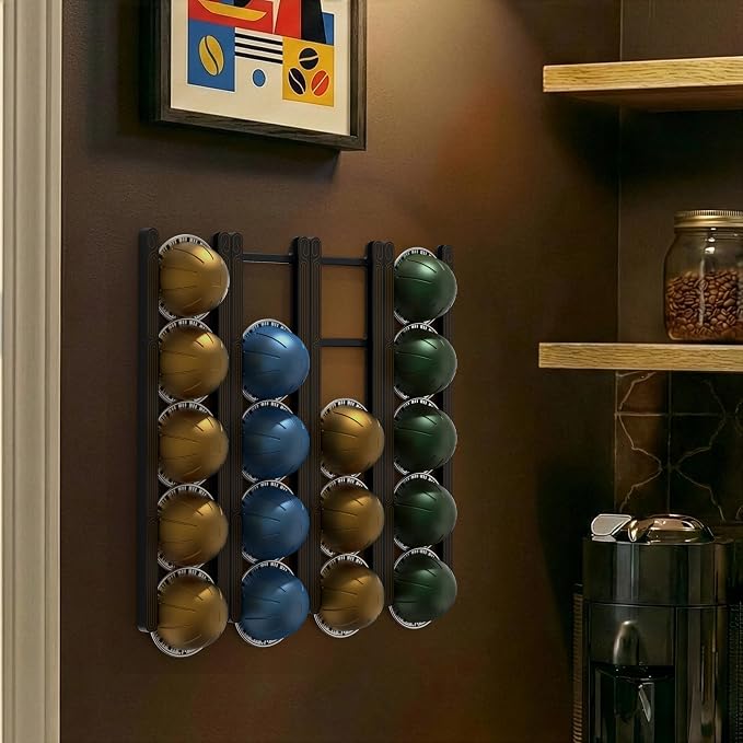 Adhesive Coffee Pod Holder for Nespresso VertuoLine, Holds 20 Capsules - Image 7