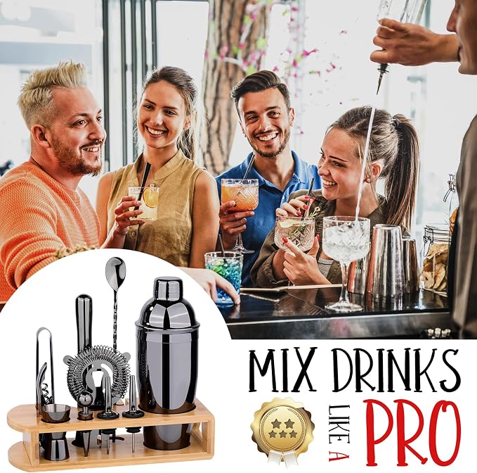 Cocktail Shaker Set Bartender Kit : 12-Piece Bar Tool Set - Image 5