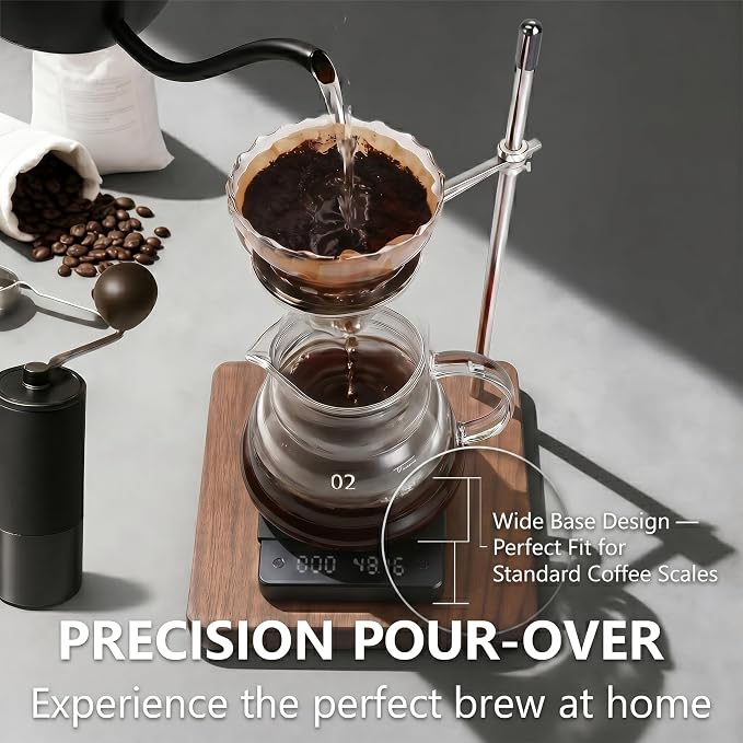 Pour Over Stand with North American Walnut Base & 360° Adjustable Coffee Filter - Image 3
