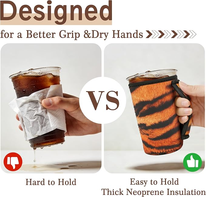 KJQJLY 3 Pack Reusable Iced Coffee Sleeves - Image 3