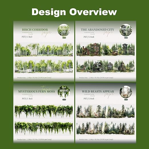 Forest Adventure Transparent PET Scrapbook Tape Set - Image 4