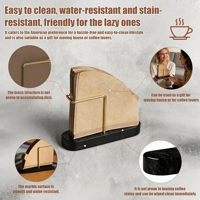 Coffee Filter Holder, Cone Coffee Filter Holder & Coffee Powder Cleaning Brush - Image 5