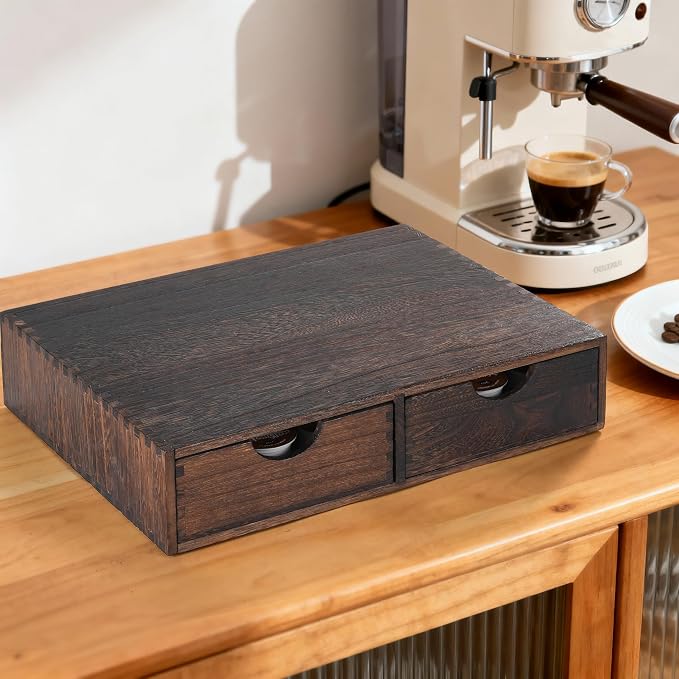 Wooden K Cup Organizer Coffee Pod Storage Box, Coffee Pod and Tea Bag Holder - Image 6