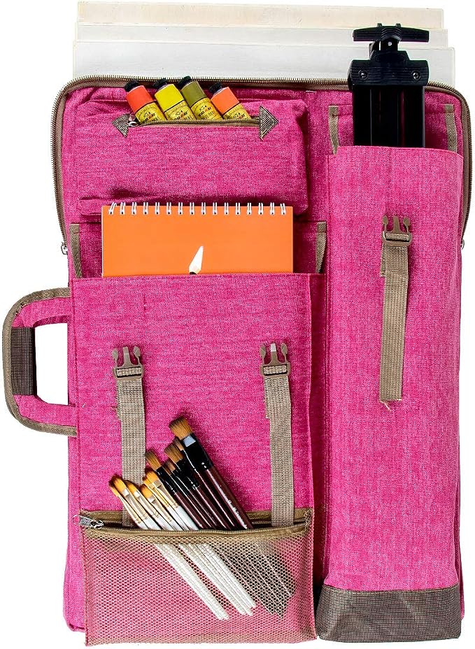 TRANSON Art Portfolio Case Artist Backpack Canvas Bag Large 26” x 19.5” - Image 3