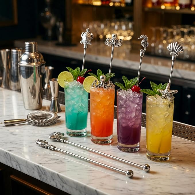 Homestia 7.5" Stainless Steel Cocktail Stirrers - Image 2
